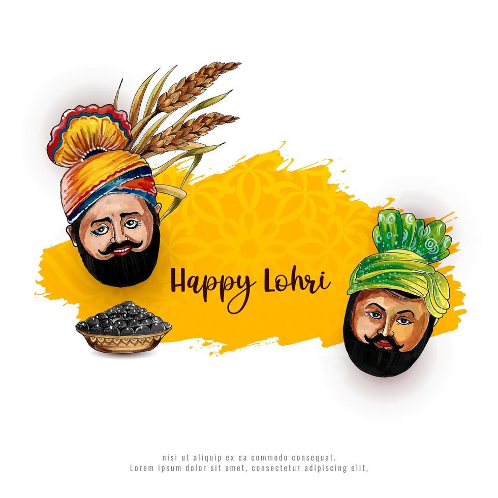 joyeux lohri et baisakhi fond de célébration du festival culturel sikh vecteur