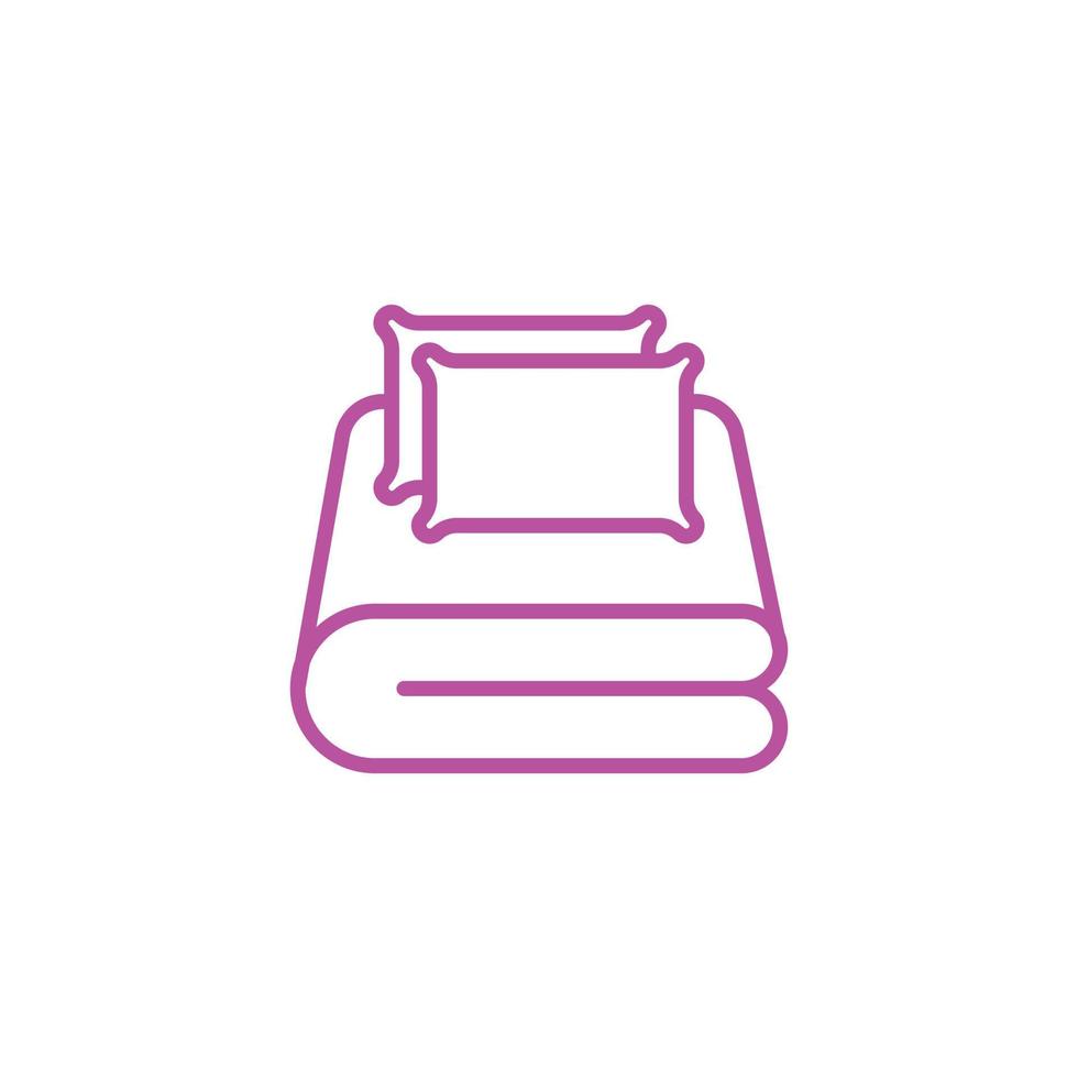 eps10 ensemble de linge de lit vectoriel rose avec icône ou logo d'oreillers isolé sur fond blanc. drap de lit et symbole de housse de couette dans un style moderne et plat simple pour la conception de votre site Web et votre application mobile