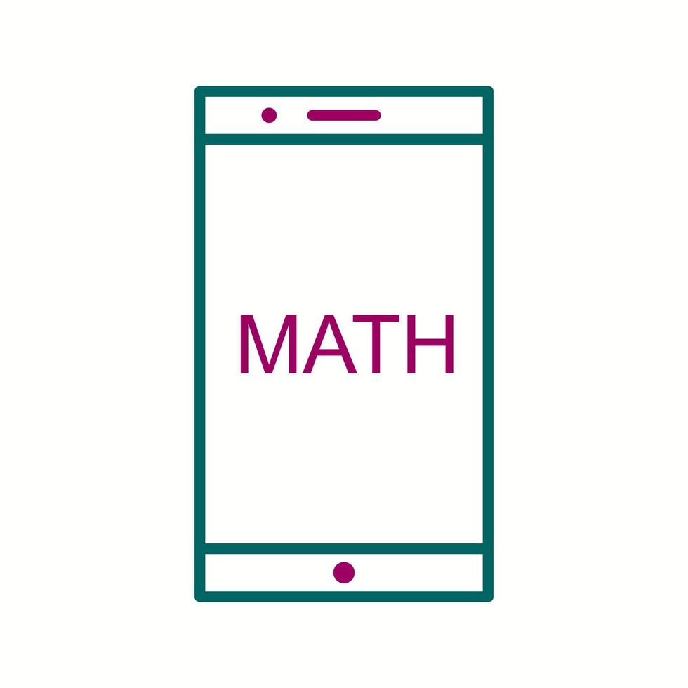 belles mathématiques sur l'icône de vecteur de ligne mobile