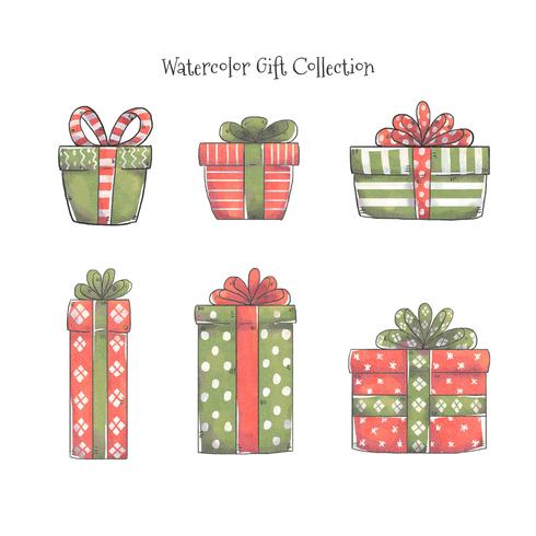 Collection de Vector Cute Christmas Gifts pour la saison de Noël