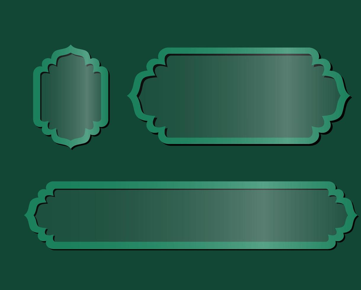 ensemble d'arrière-plan de modèles de cadre arabe. ensemble de conception de badges islamiques vecteur