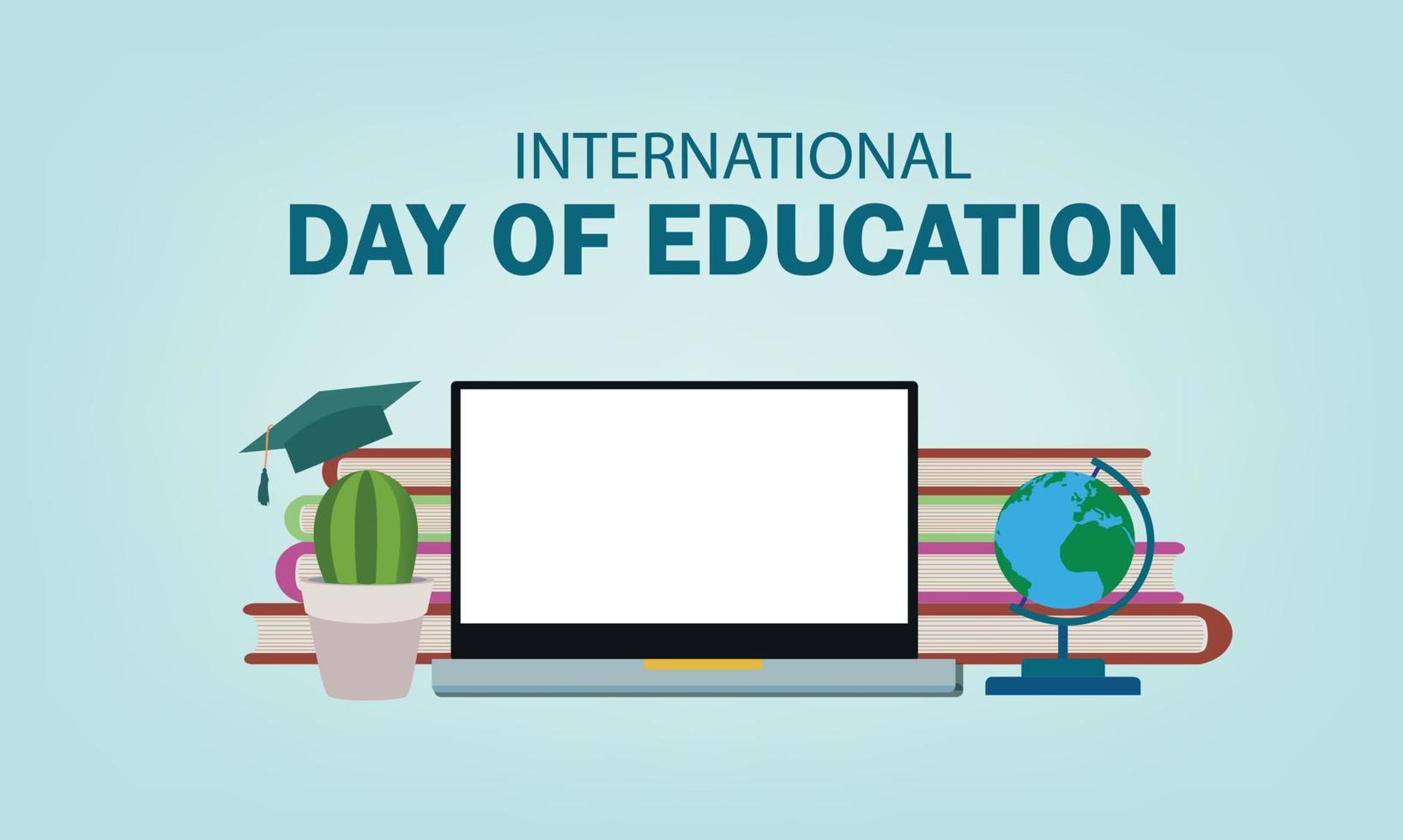 illustration vectorielle de la journée internationale de l'éducation. conception simple et élégante vecteur