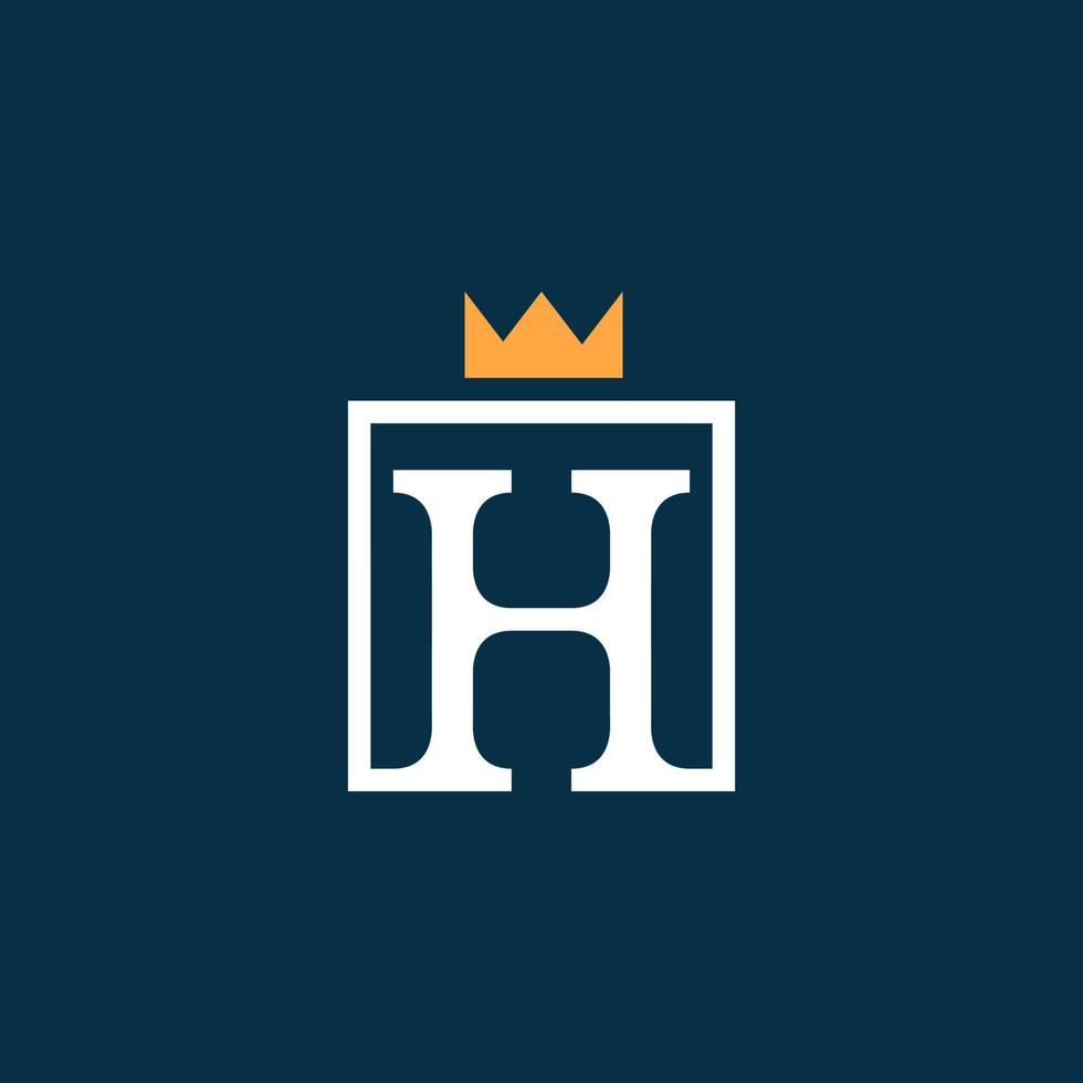 lettre h couronne logo héraldique vecteur