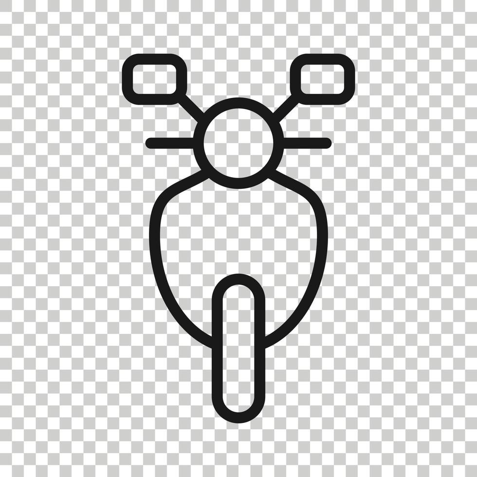icône de moto dans un style plat. illustration vectorielle de scooter sur fond blanc isolé. concept d'entreprise de véhicule cyclomoteur. vecteur