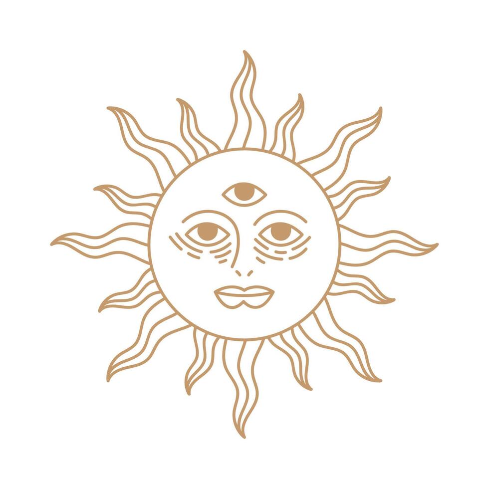 symbole d'alchimie du soleil d'or vecteur