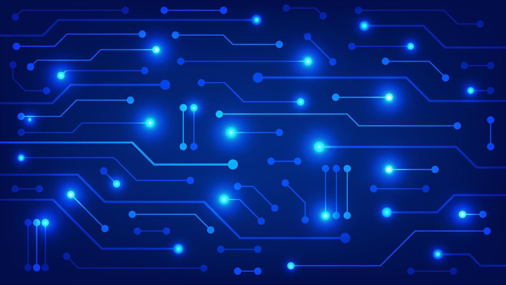 carte de circuit imprimé numérique de haute technologie. pad ai et lignes électriques connectées sur fond d'éclairage bleu. concept d'élément de conception de technologie futuriste vecteur