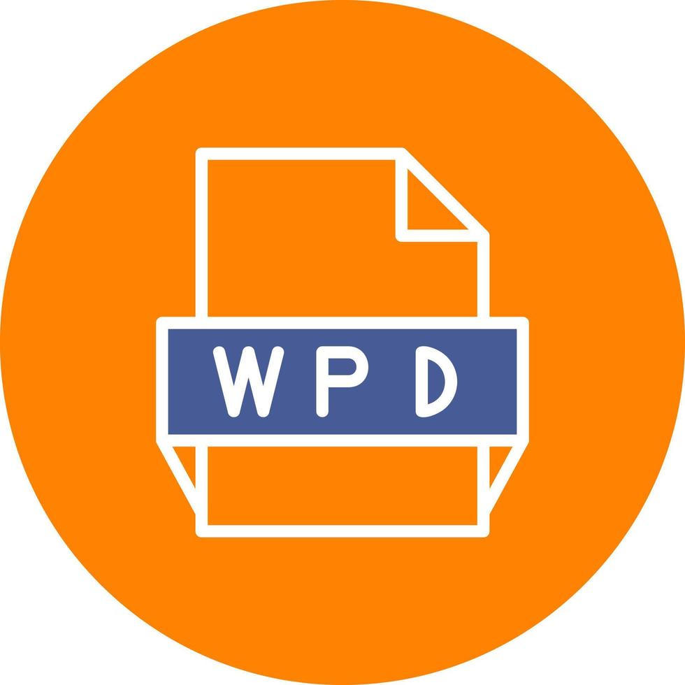 icône de format de fichier wpd vecteur