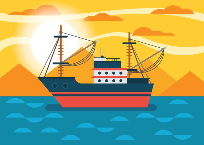 Trawler Illustration vectorielle vecteur