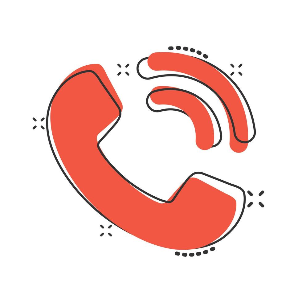 icône de téléphone portable dans le style comique. illustration de vecteur de dessin animé de conversation téléphonique sur fond blanc isolé. concept d'entreprise effet splash contact hotline.