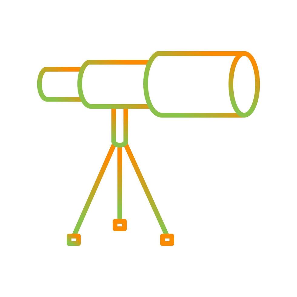 télescope sur l'icône de vecteur de support