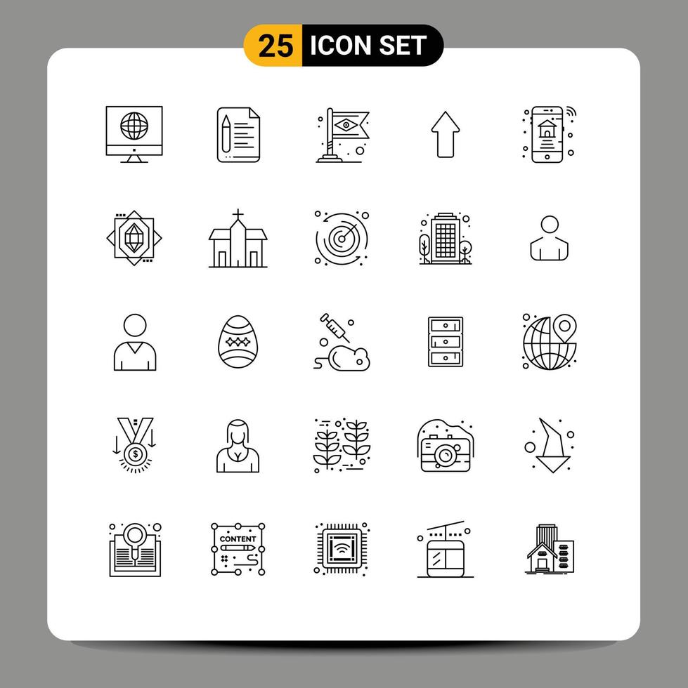 concept de 25 lignes pour sites Web mobiles et applications bannière de téléchargement intelligent flèche vers le haut éléments de conception vectoriels modifiables vecteur