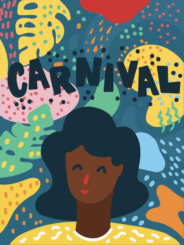 concept d'affiche de couverture de carnaval. illustration vectorielle vecteur