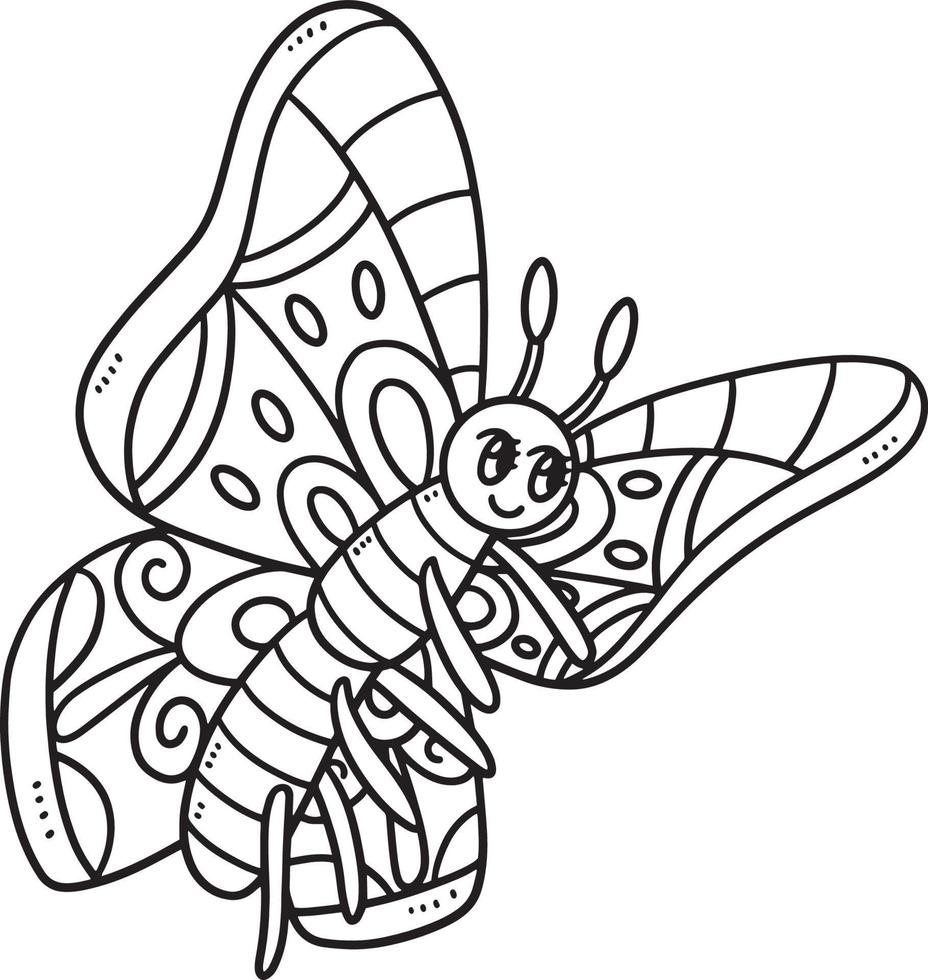 mère papillon isolé coloriage pour les enfants vecteur