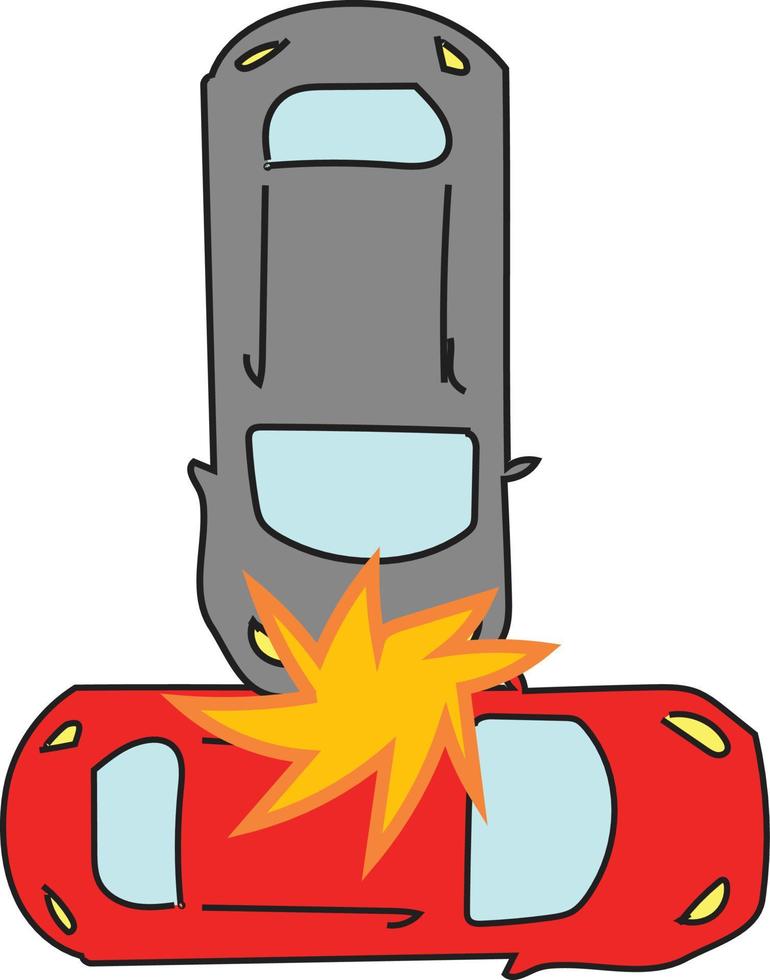 illustration de vecteur de dessin animé accident de voiture