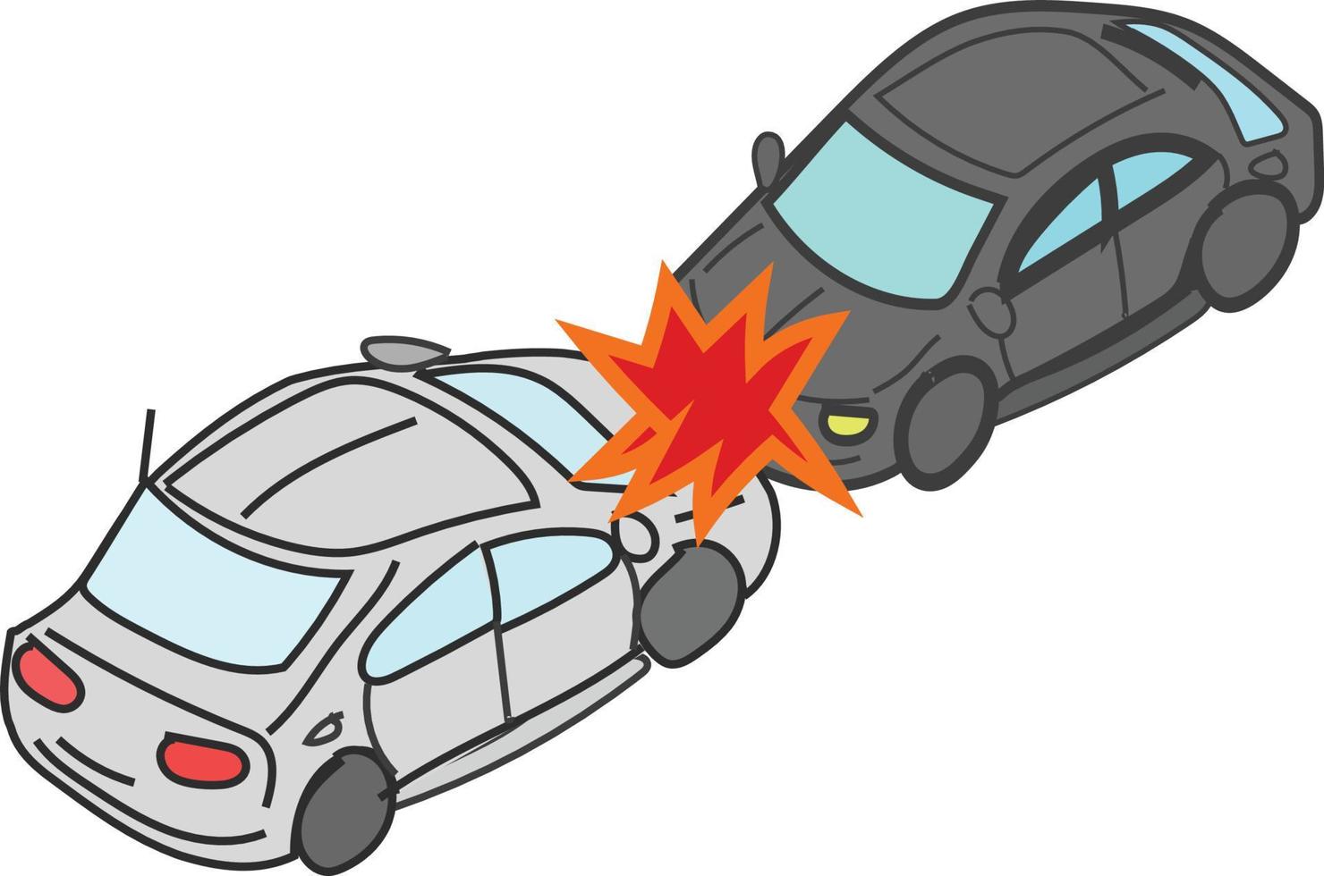 illustration de vecteur de dessin animé accident de voiture