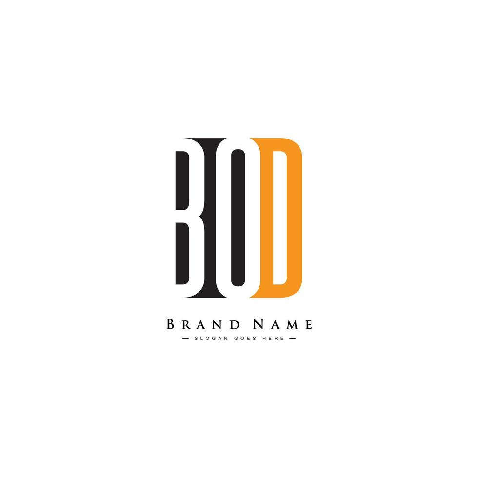 lettre initiale logo bod - logo d'entreprise minimal pour l'alphabet b, o et d vecteur