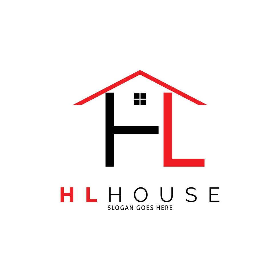 lettre initiale hl maison icône vecteur logo modèle illustration conception