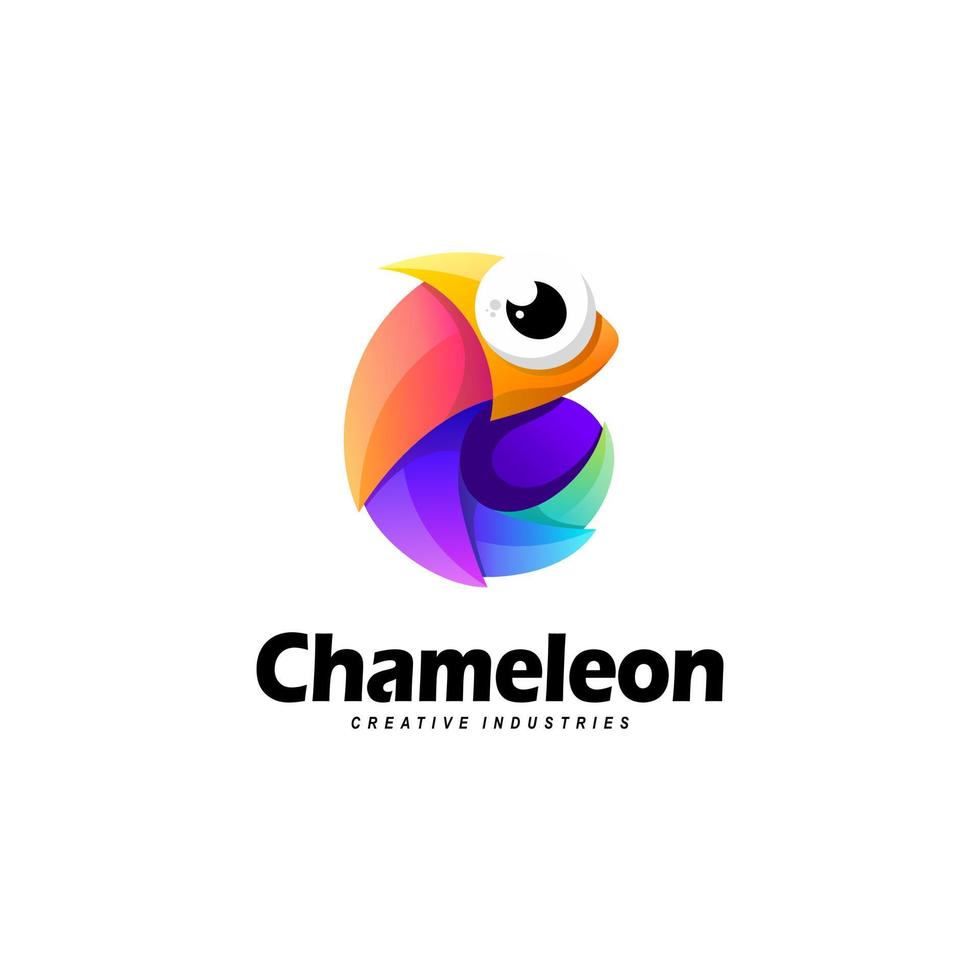 illustration vectorielle de logo caméléon coloré. vecteur