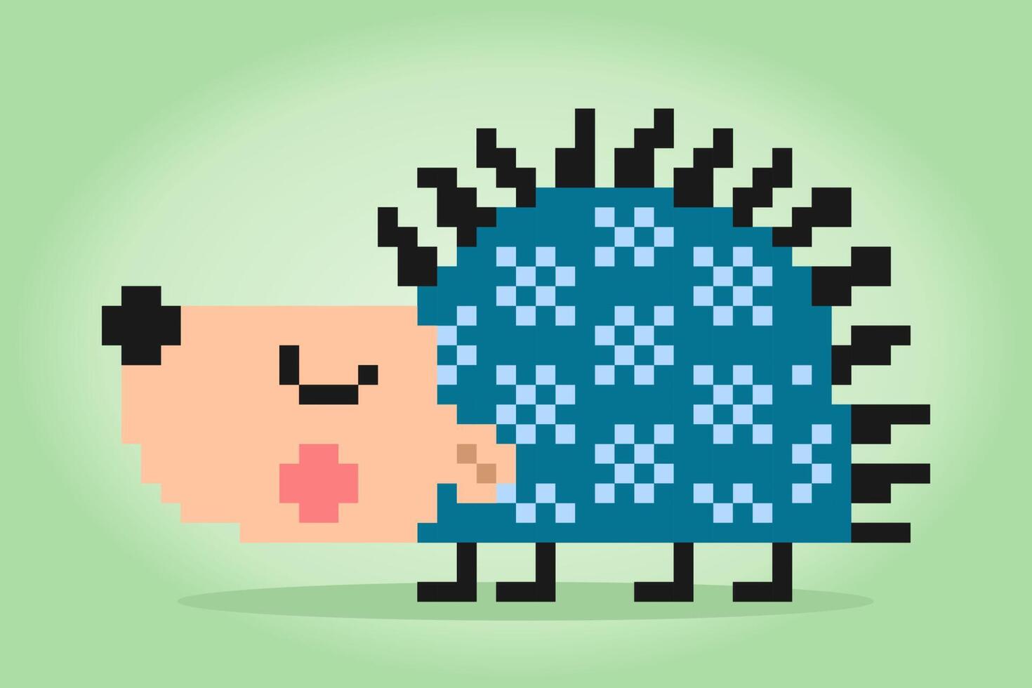 Porc-épic pixel 8 bits. animaux pour les actifs de jeu et les motifs de point de croix dans les illustrations vectorielles. vecteur