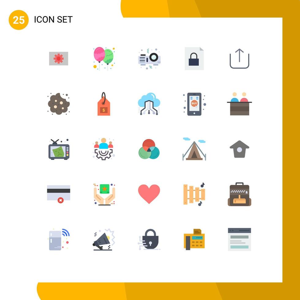 ensemble moderne de 25 couleurs et symboles plats tels que télécharger instagram célébrer les éléments de conception vectoriels modifiables du document de verrouillage vecteur