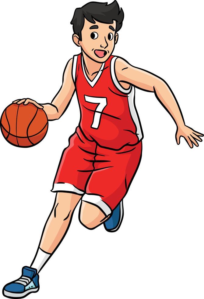 basket ball sport dessin animé coloré clipart vecteur