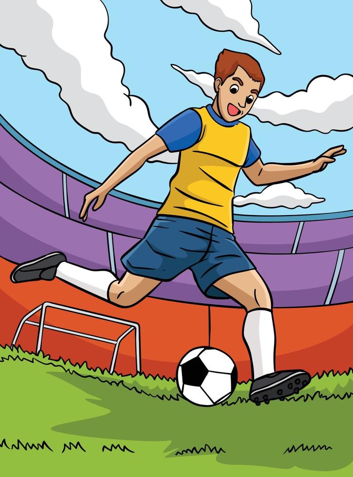 illustration de dessin animé coloré de sports de football vecteur
