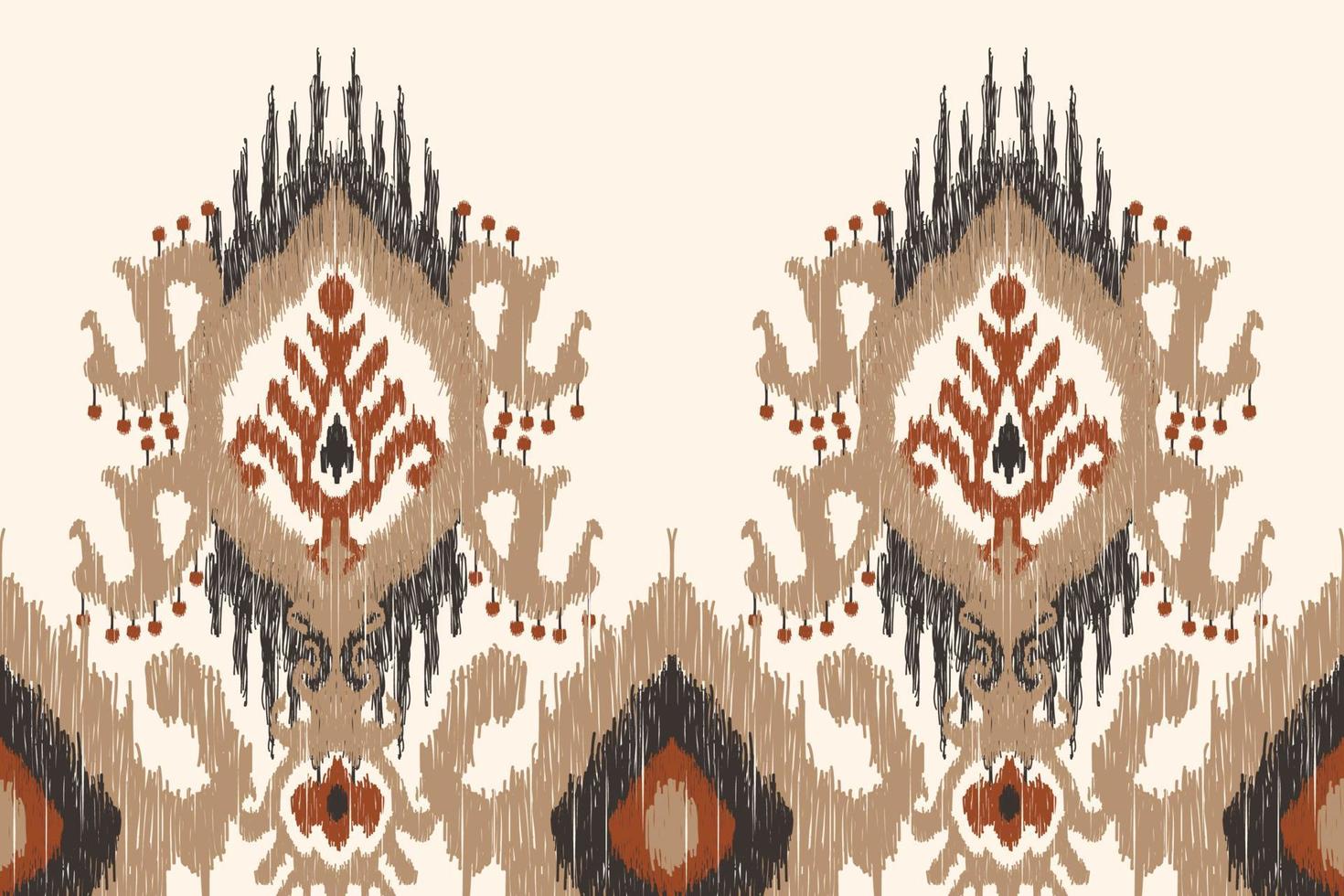 broderie cachemire florale ikat sur fond blanc. motif oriental ethnique géométrique style traditionnel. aztèque illustration vectorielle abstraite. conception pour la texture, le tissu, les vêtements, l'emballage, la décoration, l'écharpe. vecteur