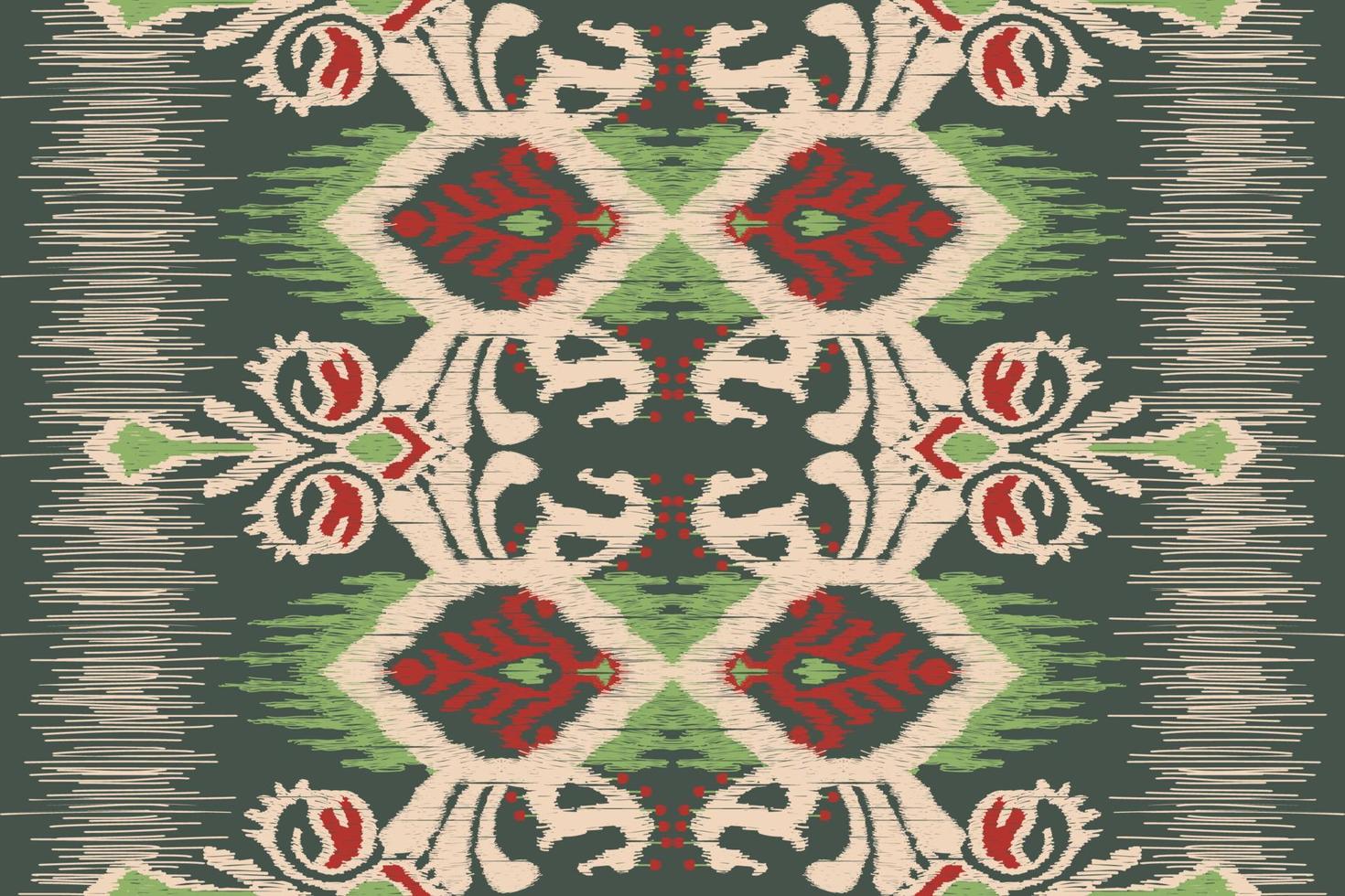 broderie cachemire florale ikat sur fond vert. motif géométrique oriental ethnique traditionnel. illustration vectorielle abstraite de style aztèque. conception pour la texture, le tissu, les vêtements, l'emballage, le tapis vecteur