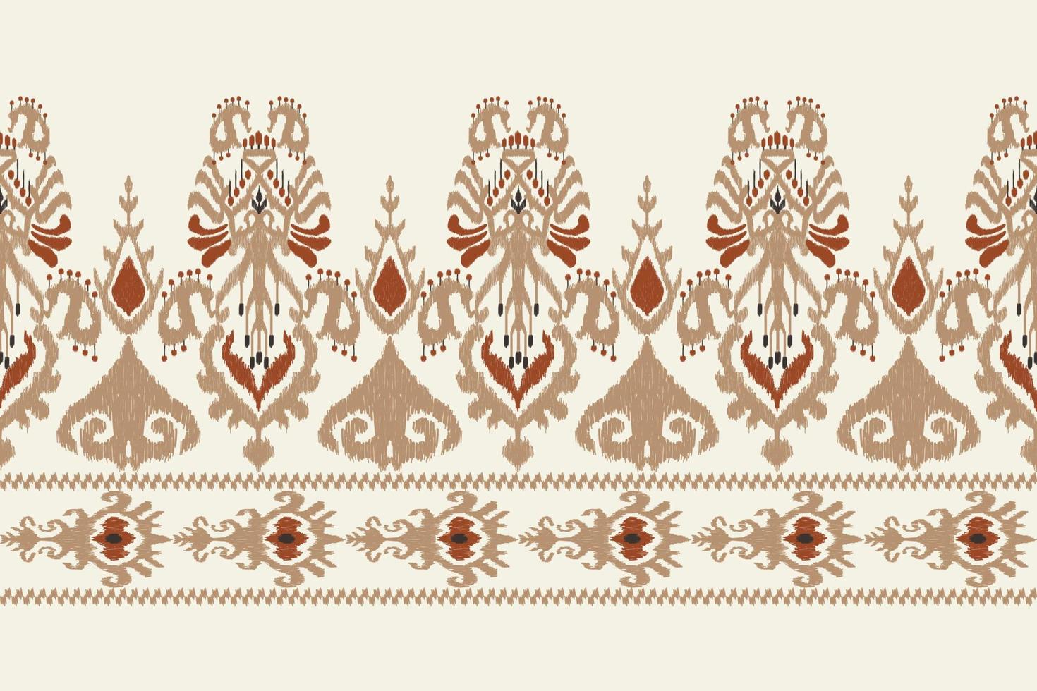 broderie cachemire florale ikat sur fond blanc. motif oriental ethnique géométrique style traditionnel. aztèque illustration vectorielle abstraite. conception pour la texture, le tissu, les vêtements, l'emballage, la décoration, le sarong. vecteur