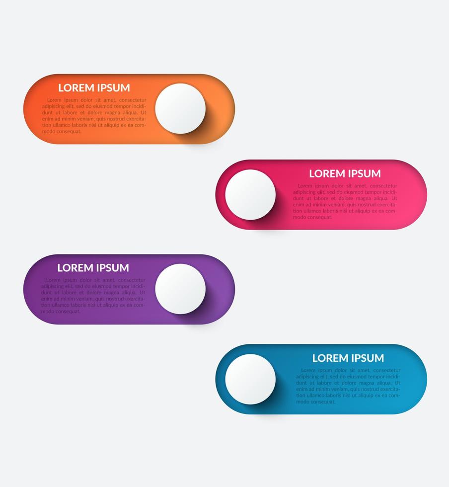 infographie d'entreprise. modèle d'infographie moderne. diagramme abstrait avec 4 étapes, options, pièces ou processus. modèle d'entreprise de vecteur pour la présentation. concept créatif pour infographie