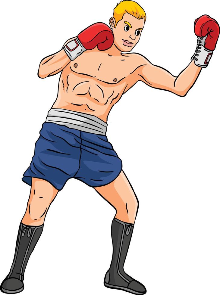 boxe sport dessin animé couleur clipart illustration vecteur