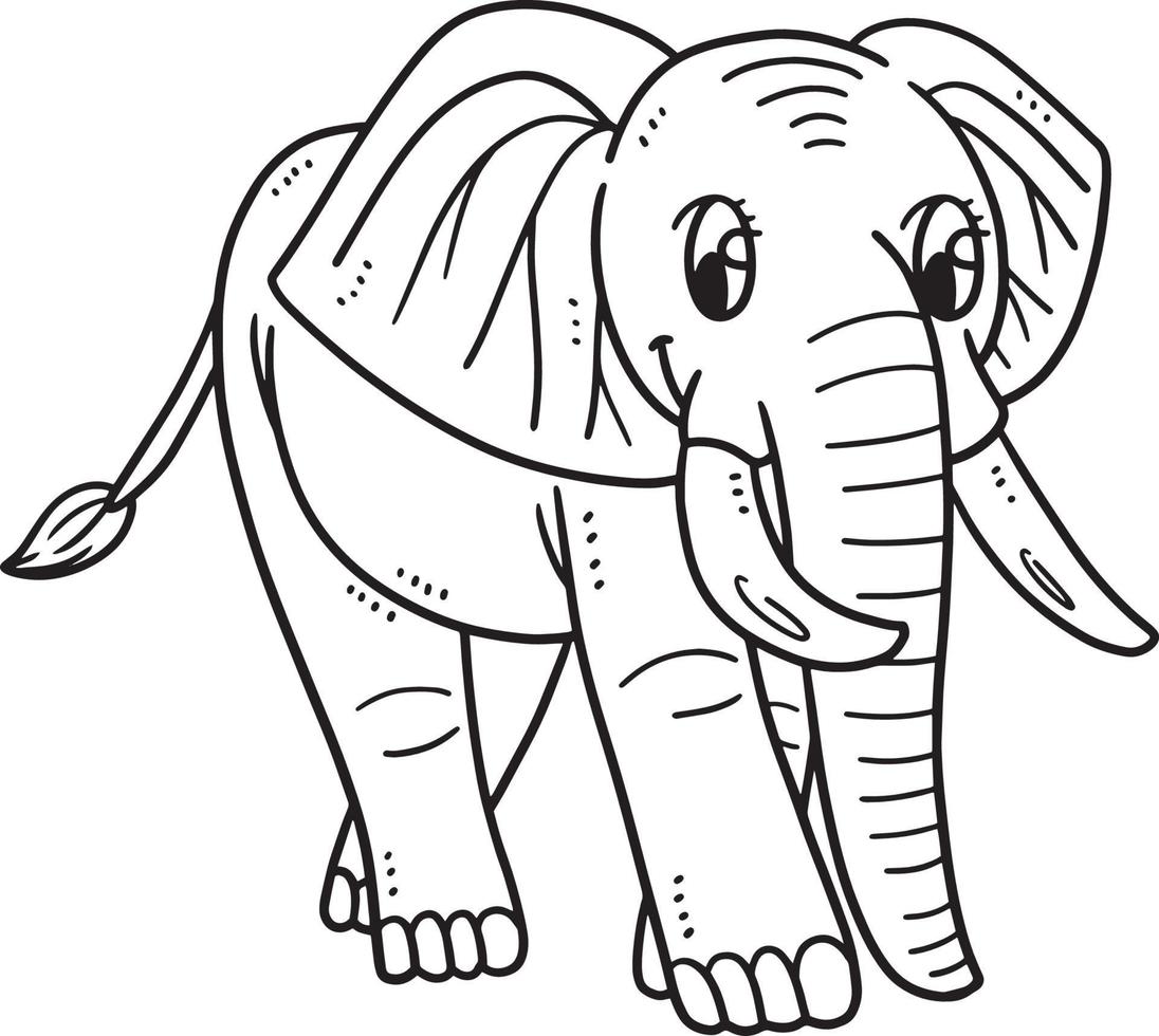 mère éléphant isolé coloriage pour les enfants vecteur