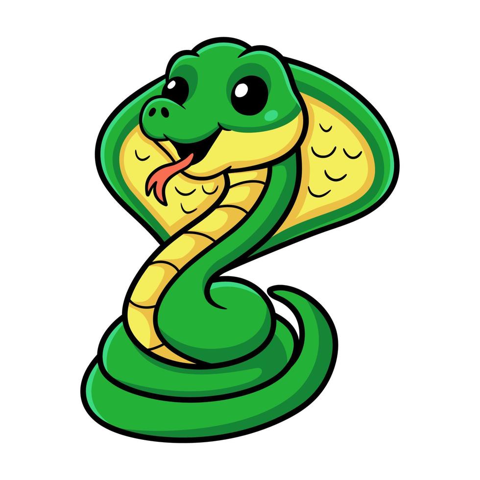 dessin animé mignon petit serpent cobra vecteur