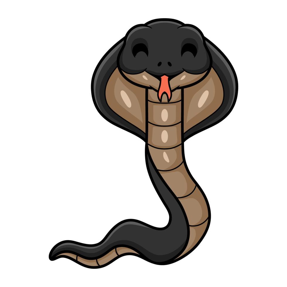 dessin animé mignon de cobra cracheur de java vecteur