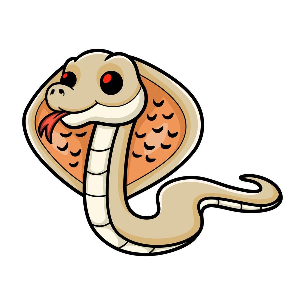 dessin animé mignon cobra à monocle albinos vecteur