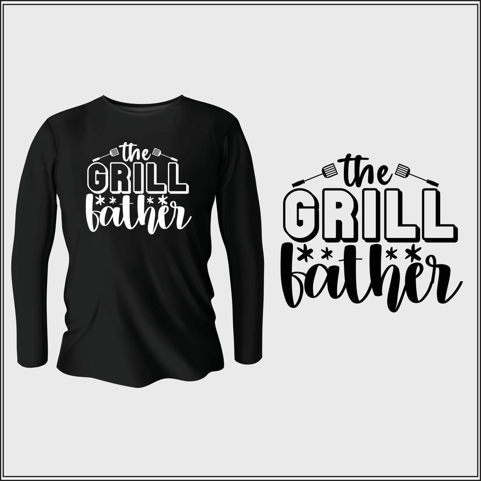 la conception de t-shirt grill père avec vecteur