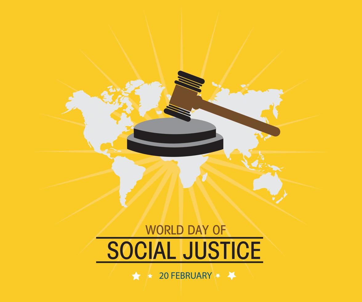 conception de bannière de médias sociaux pour la journée mondiale de la justice sociale vecteur