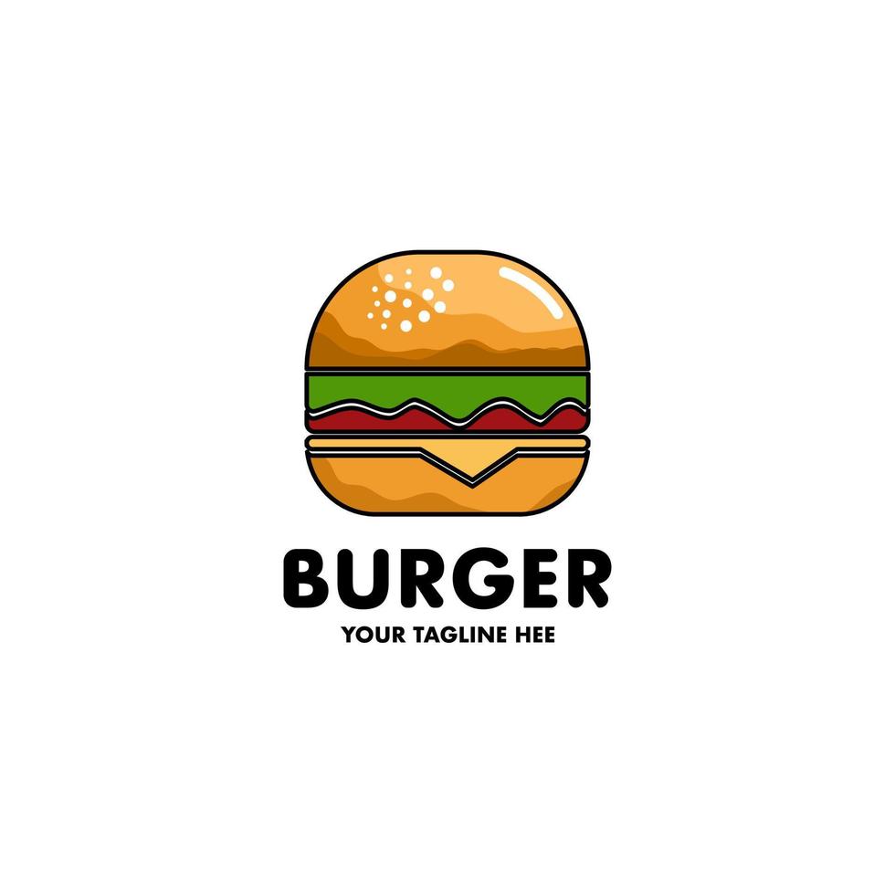 logo de burger, illustration logo de restauration rapide, emblème, étiquette. design vintage burger - burger d'affaires vecteur