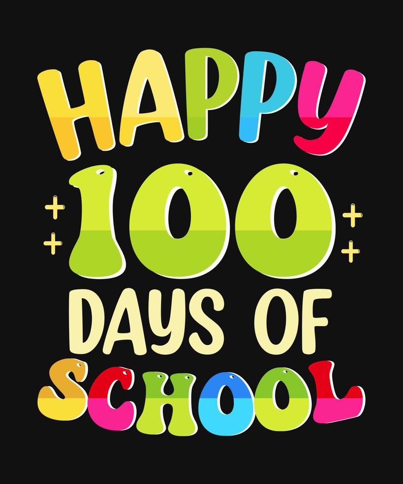 100 jours d'école citation t-shirt design template vecteur