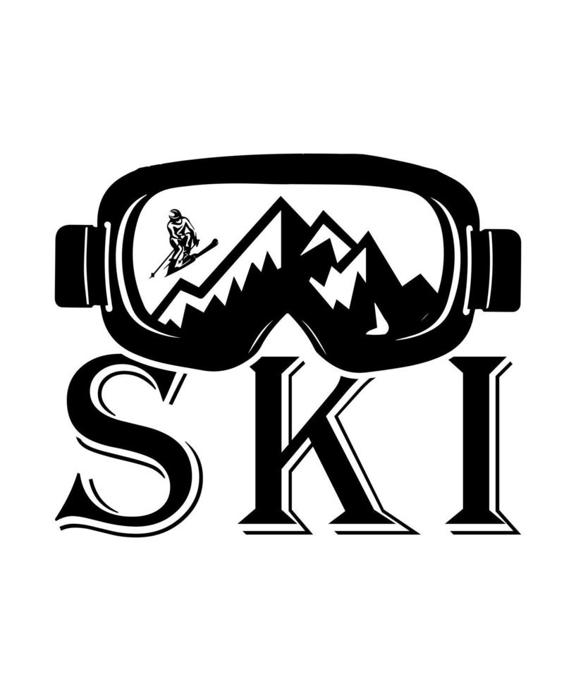 conception d'illustration de ski vecteur