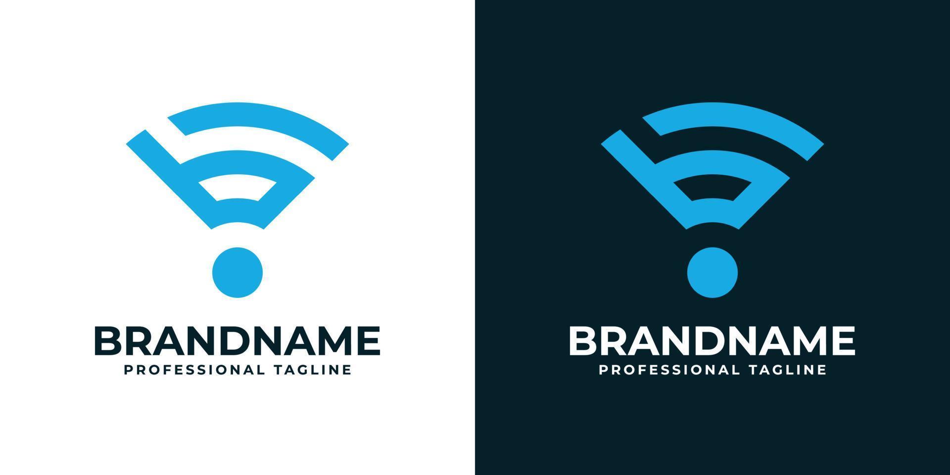 logo wifi lettre b, adapté à toute entreprise liée au signal, wifi, son ou autre avec les initiales b. vecteur