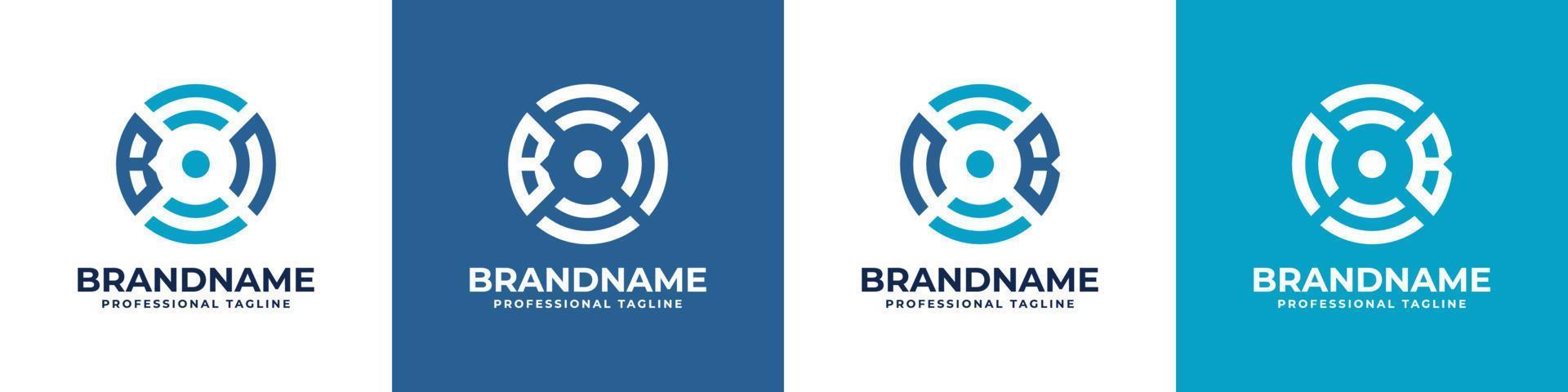 logo monogramme de technologie globale lettre bn ou nb, adapté à toute entreprise avec des initiales bn ou nb. vecteur