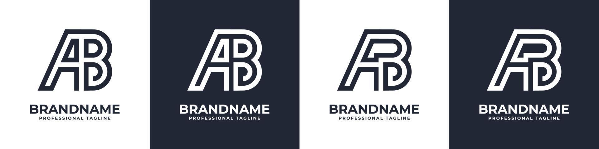 logo monogramme ab simple, adapté à toute entreprise avec initiale ab ou ba. vecteur
