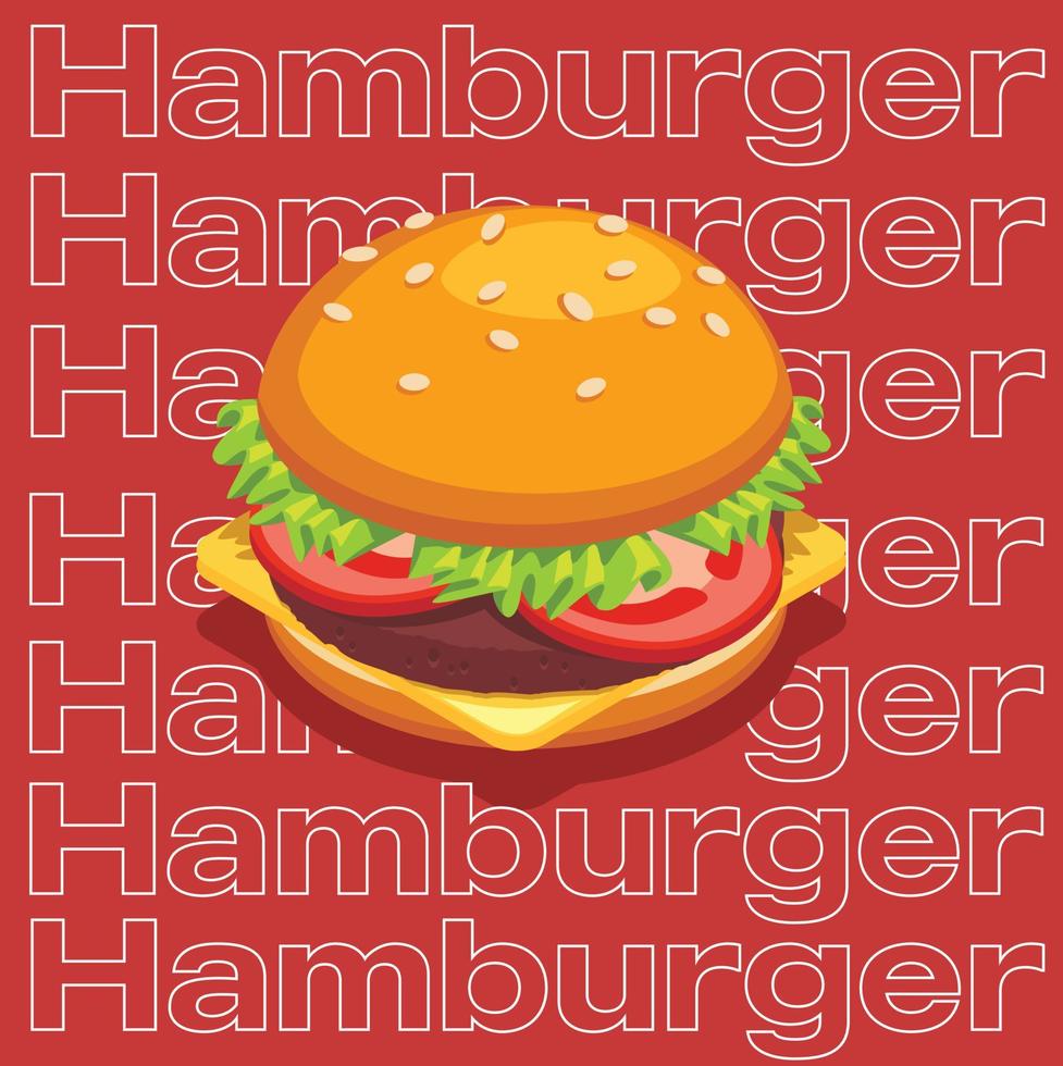 symbole d'icône de hamburger de restauration rapide de fond d'illustration vectorielle vecteur
