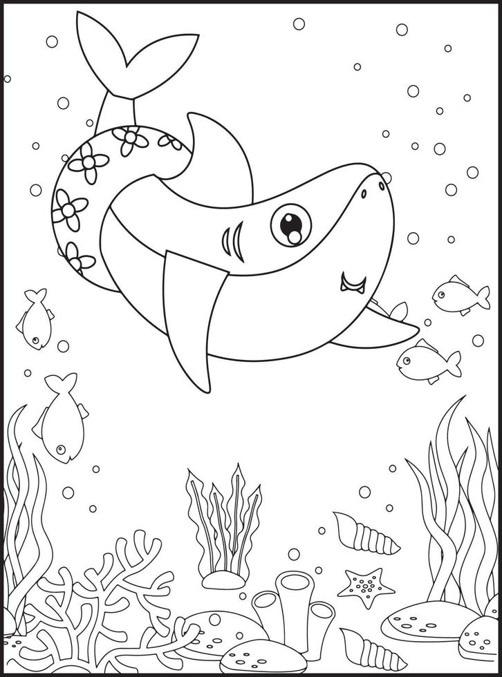 coloriages de requins pour les enfants vecteur