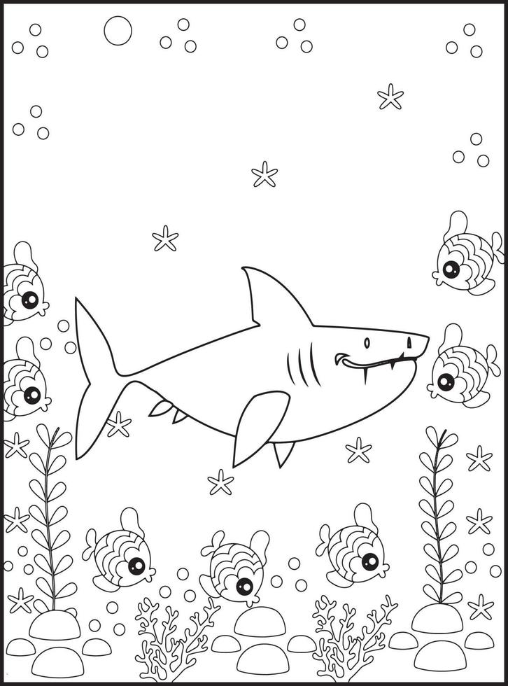 coloriages de requins pour les enfants vecteur