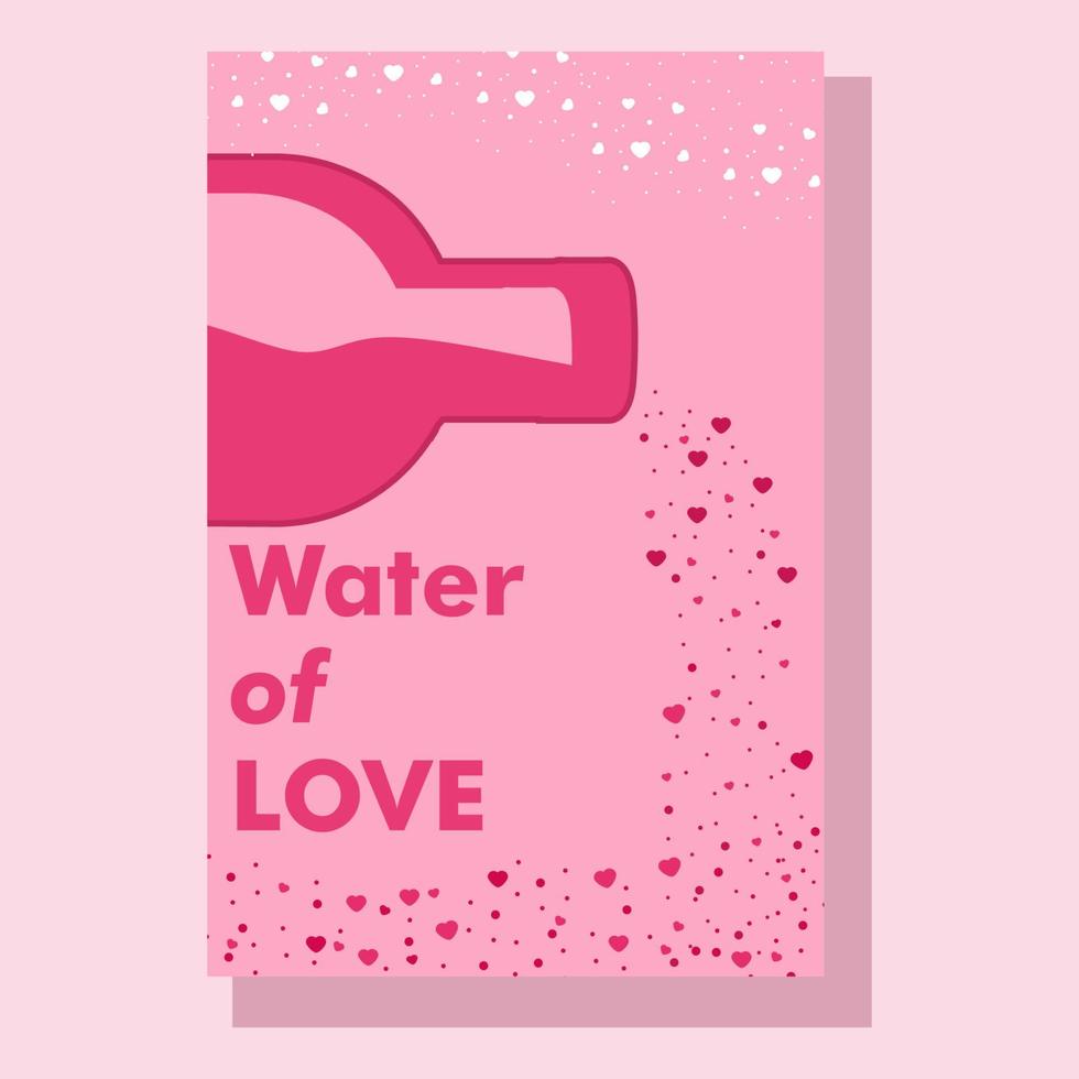 affiche de l'eau de l'amour en illustration design plat vecteur