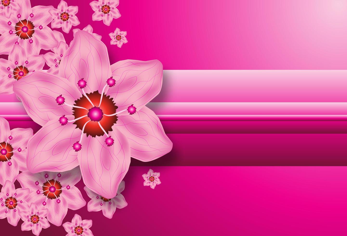illustration vectorielle de fleur de cerisier rose vecteur