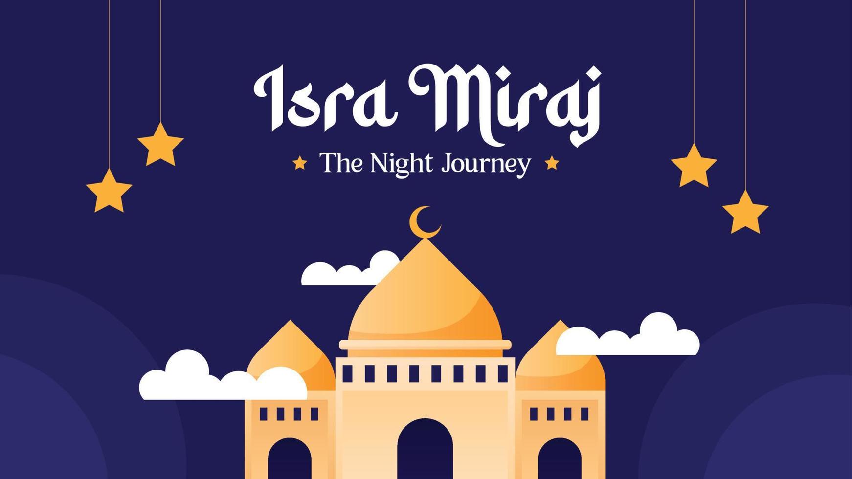 isra miraj illustration islamique carte de voeux vecteur