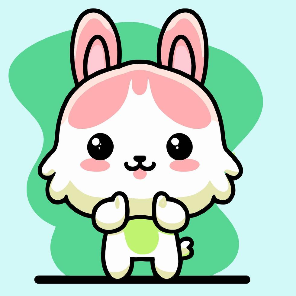 illustration de lapin mignon lapin kawaii chibi style de dessin vectoriel lapin lapin de dessin animé